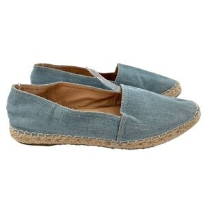 Espirit womens Wyoming flats size 6.5 blue denim pointy toe Espadrilles loafers